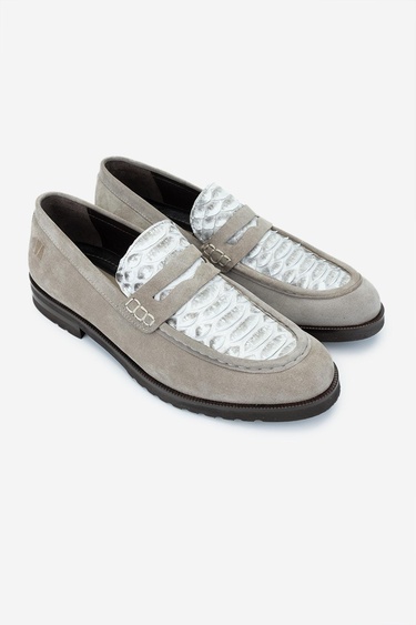  Valmenti Erkek Hakiki Deri Bej Loafer Ayakkabı