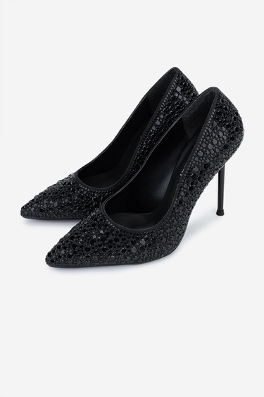  Valmenti Kadın Vegan Siyah Topuklu Ayakkabı