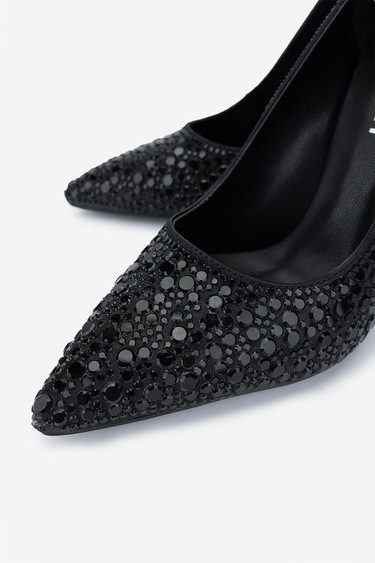  Valmenti Kadın Vegan Siyah Topuklu Ayakkabı