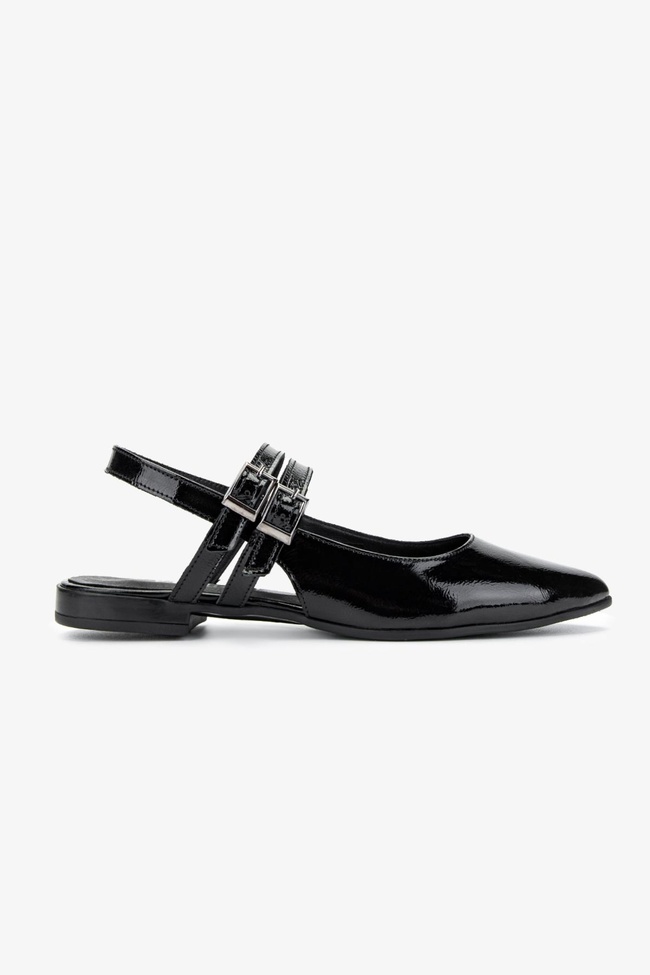  Valmenti Kadın Hakiki Deri Siyah Rugan Casual Ayakkabı