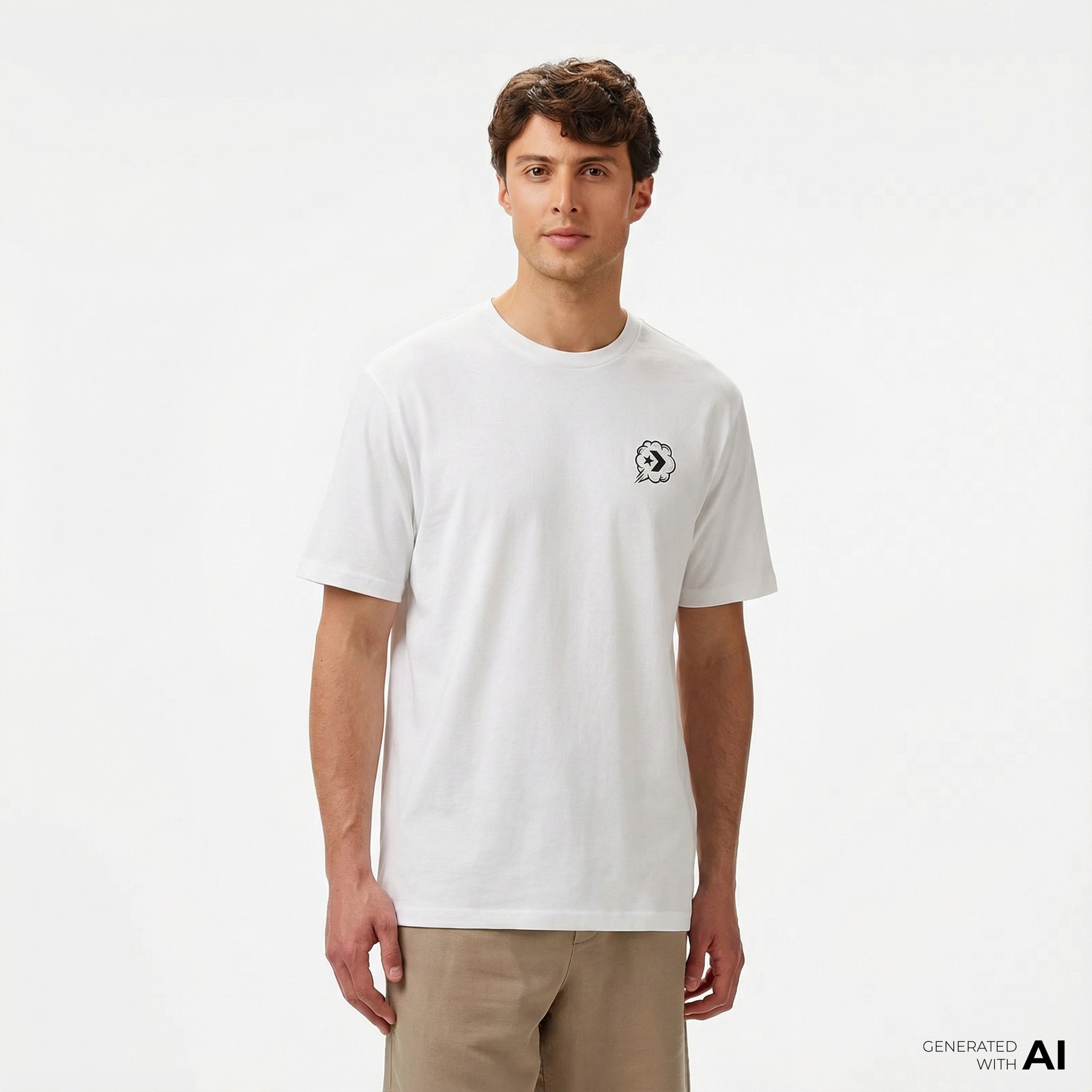 Converse Erkek Grafik Baskılı Beyaz T-Shirt