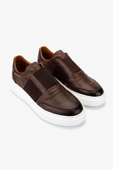  Valmenti Erkek Hakiki Deri Kahverengi Sneakers & Spor Ayakkabı