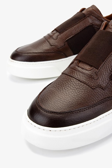  Valmenti Erkek Hakiki Deri Kahverengi Sneakers & Spor Ayakkabı