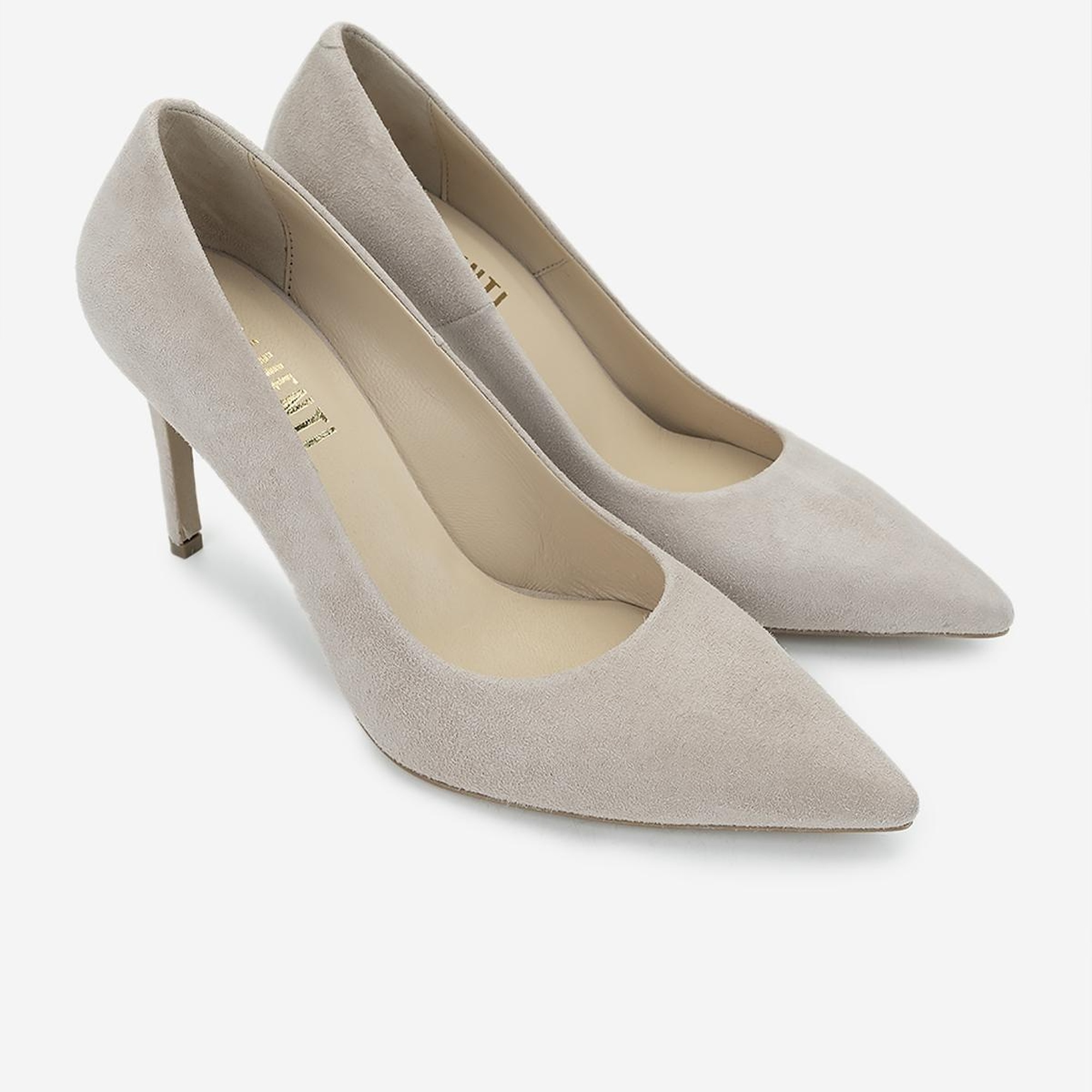 Valmenti Kadın Hakiki Deri Bej Süet Topuklu Ayakkabı