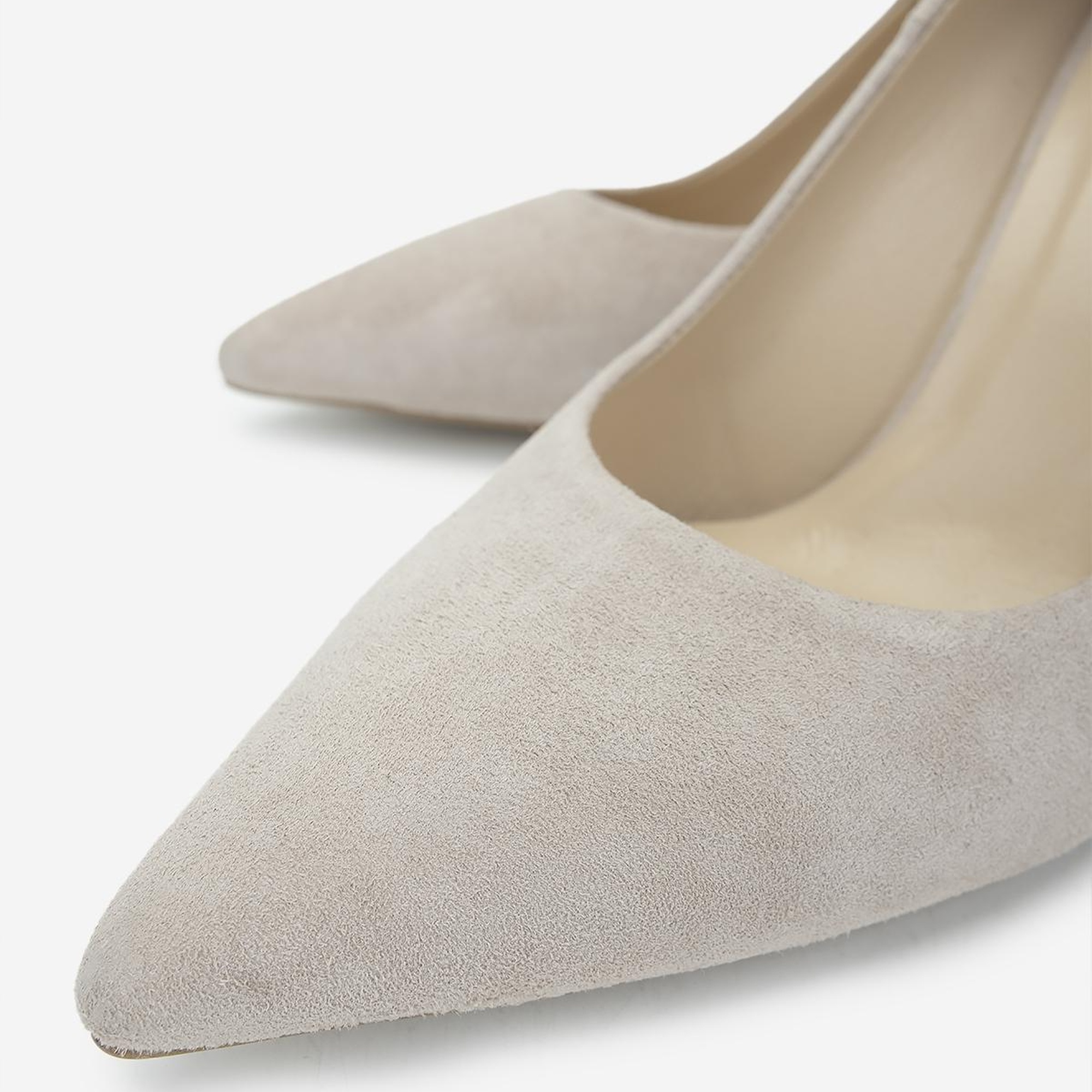 Valmenti Kadın Hakiki Deri Bej Süet Topuklu Ayakkabı