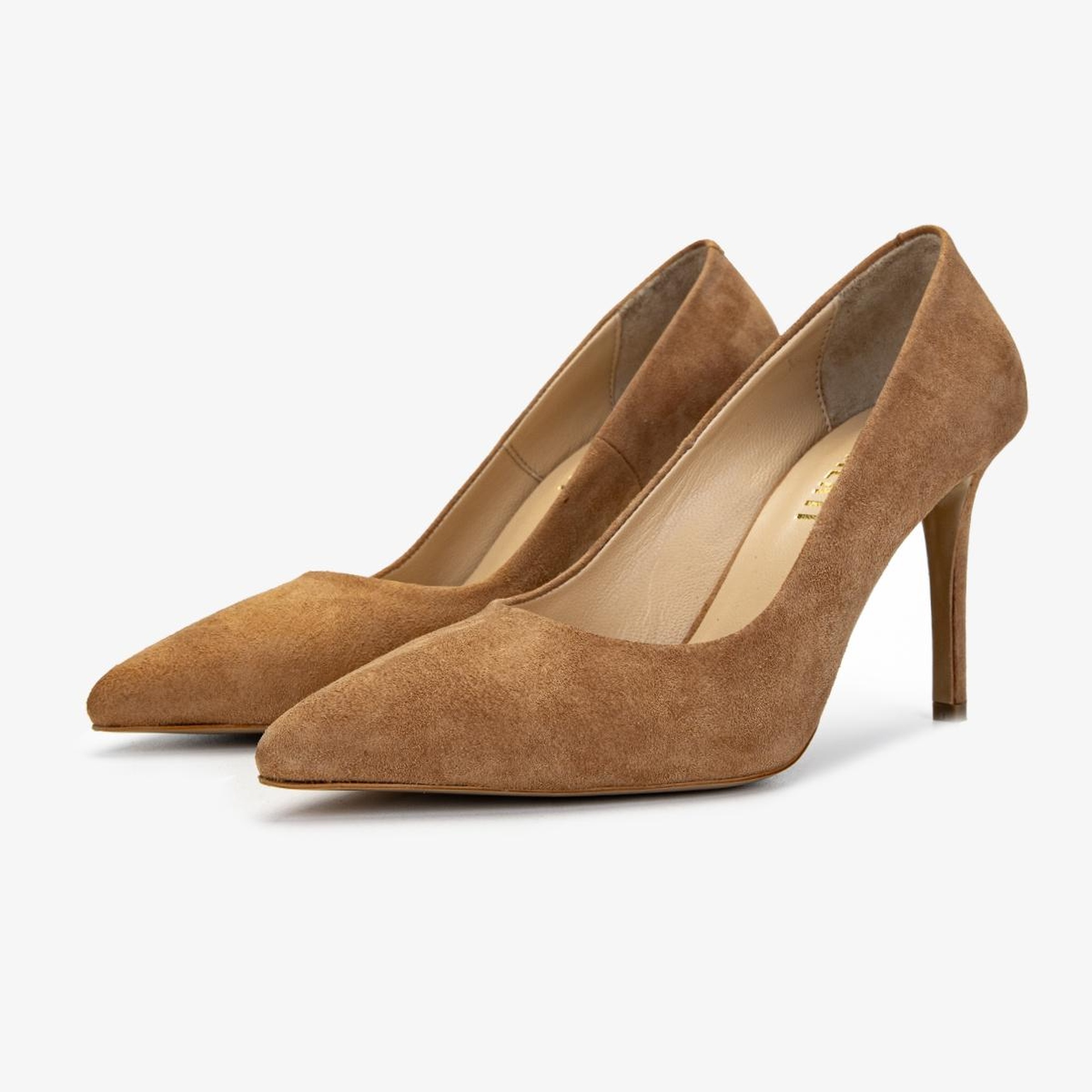 Valmenti Kadın Hakiki Deri Taba Süet Topuklu Ayakkabı