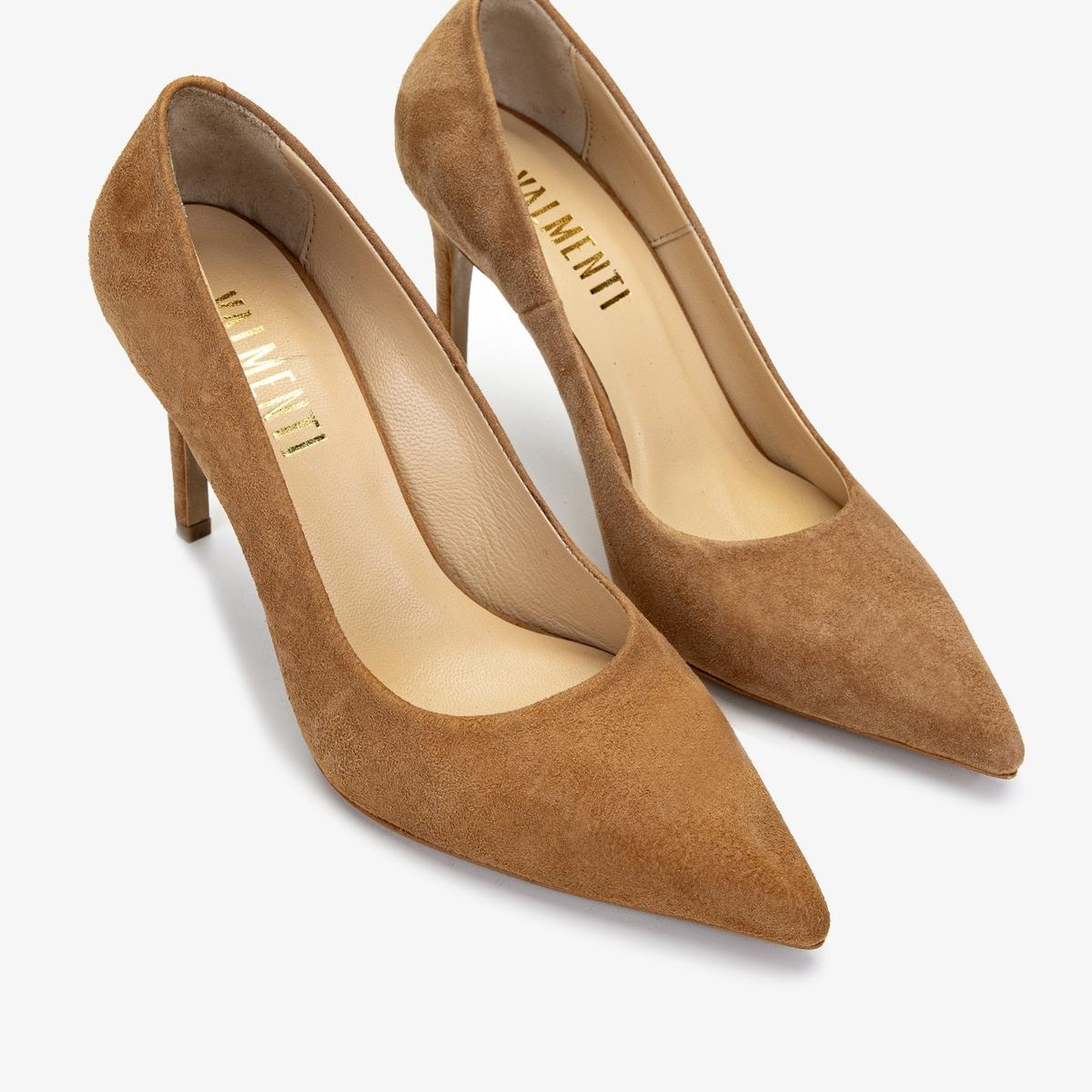 Valmenti Kadın Hakiki Deri Taba Süet Topuklu Ayakkabı