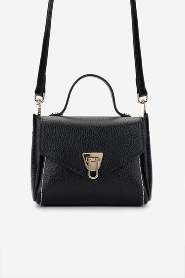  Valmenti Kadın Hakiki Deri Siyah Floter Postacı Çanta