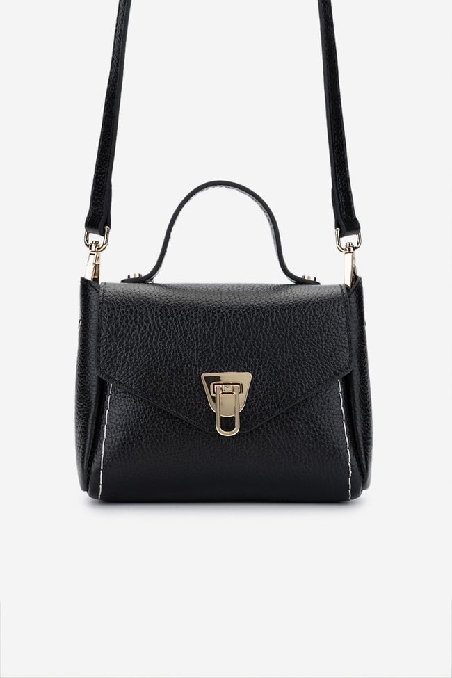  Valmenti Kadın Hakiki Deri Siyah Floter Postacı Çanta