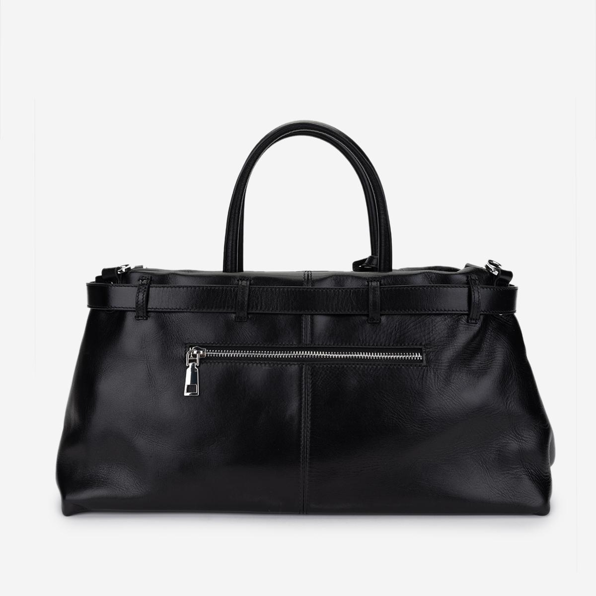 Valmenti Kadın Hakiki Deri Siyah Deri Kol Çantası