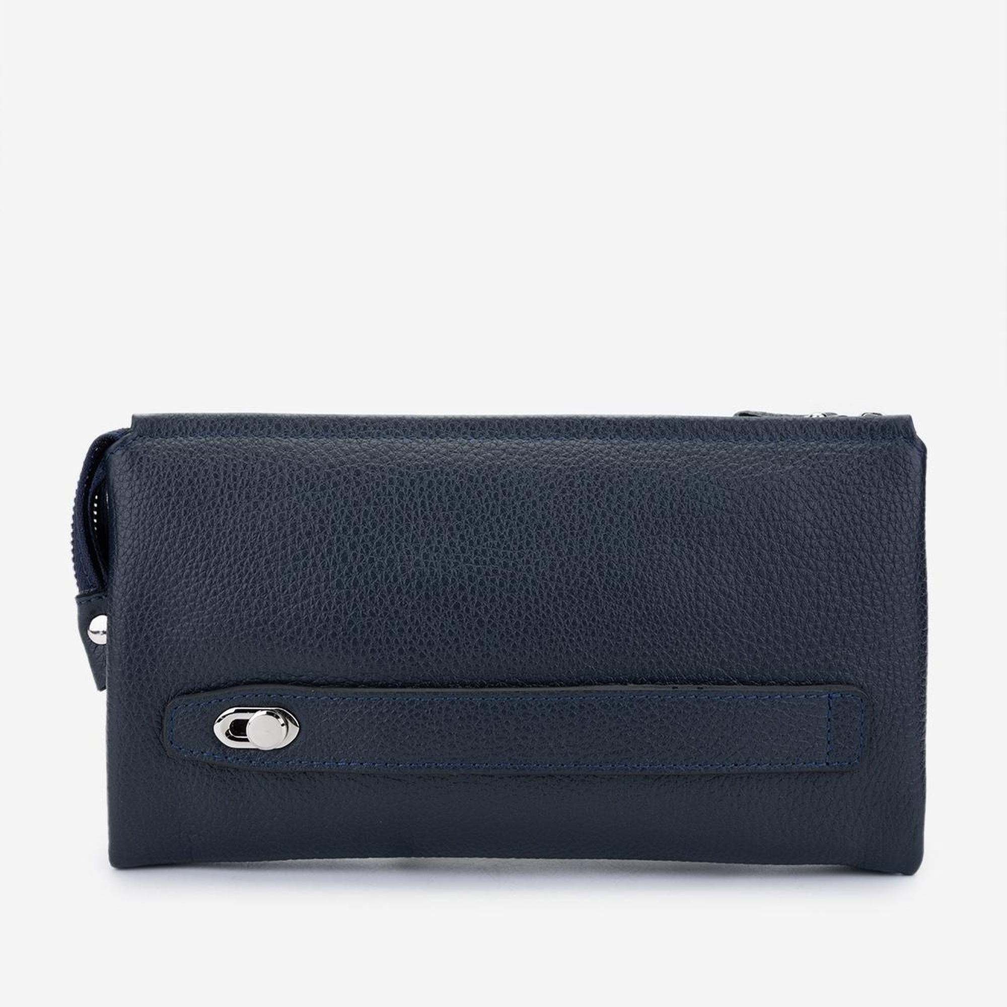 Valmenti Erkek Hakiki Deri Lacivert El Çantası