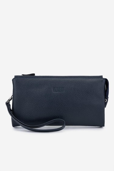  Valmenti Erkek Hakiki Deri Lacivert El Çantası