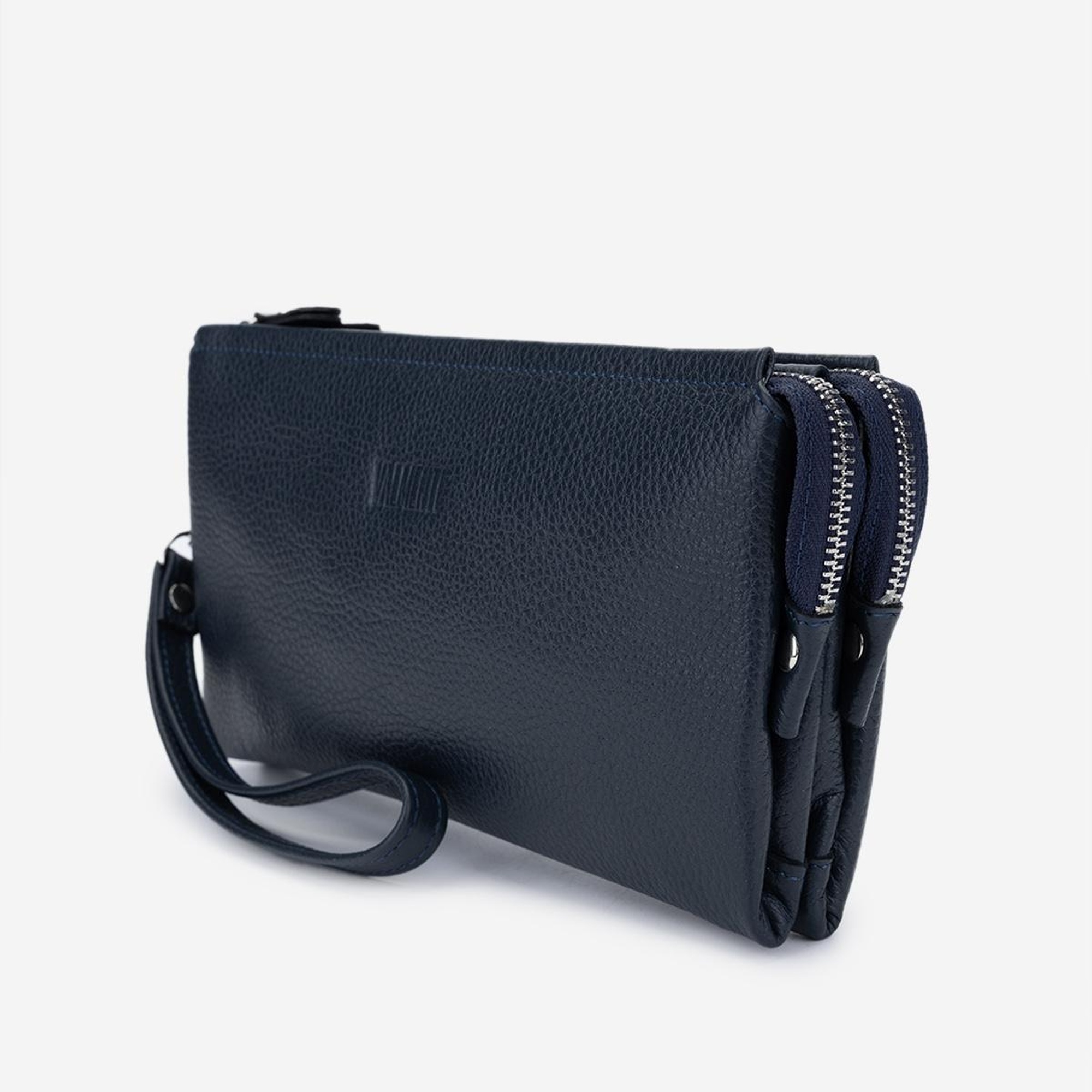 Valmenti Erkek Hakiki Deri Lacivert El Çantası