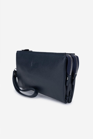  Valmenti Erkek Hakiki Deri Lacivert El Çantası