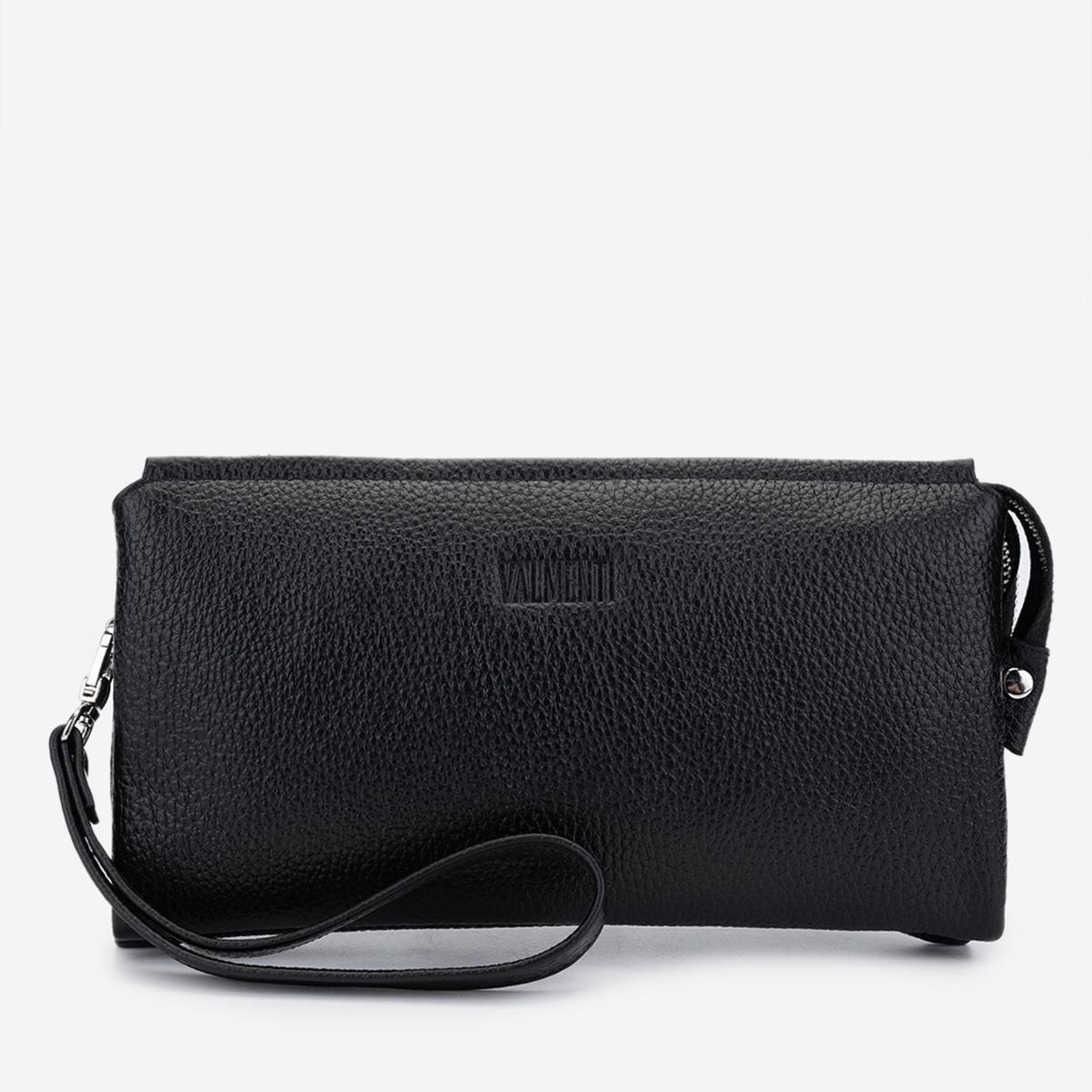 Valmenti Erkek Hakiki Deri Siyah Floter El Çantası