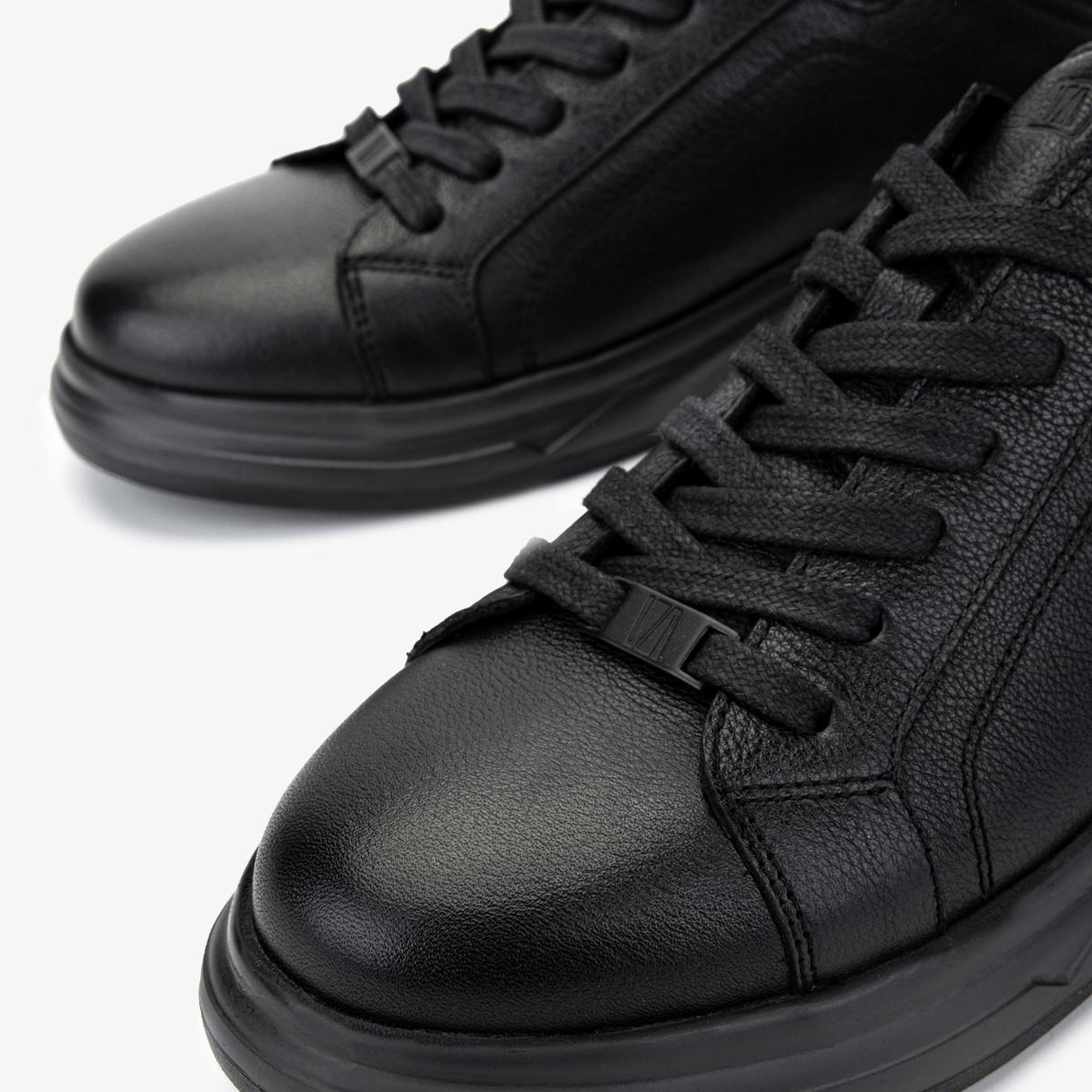 Valmenti Erkek Hakiki Deri Siyah Deri Sneakers & Spor Ayakkabı