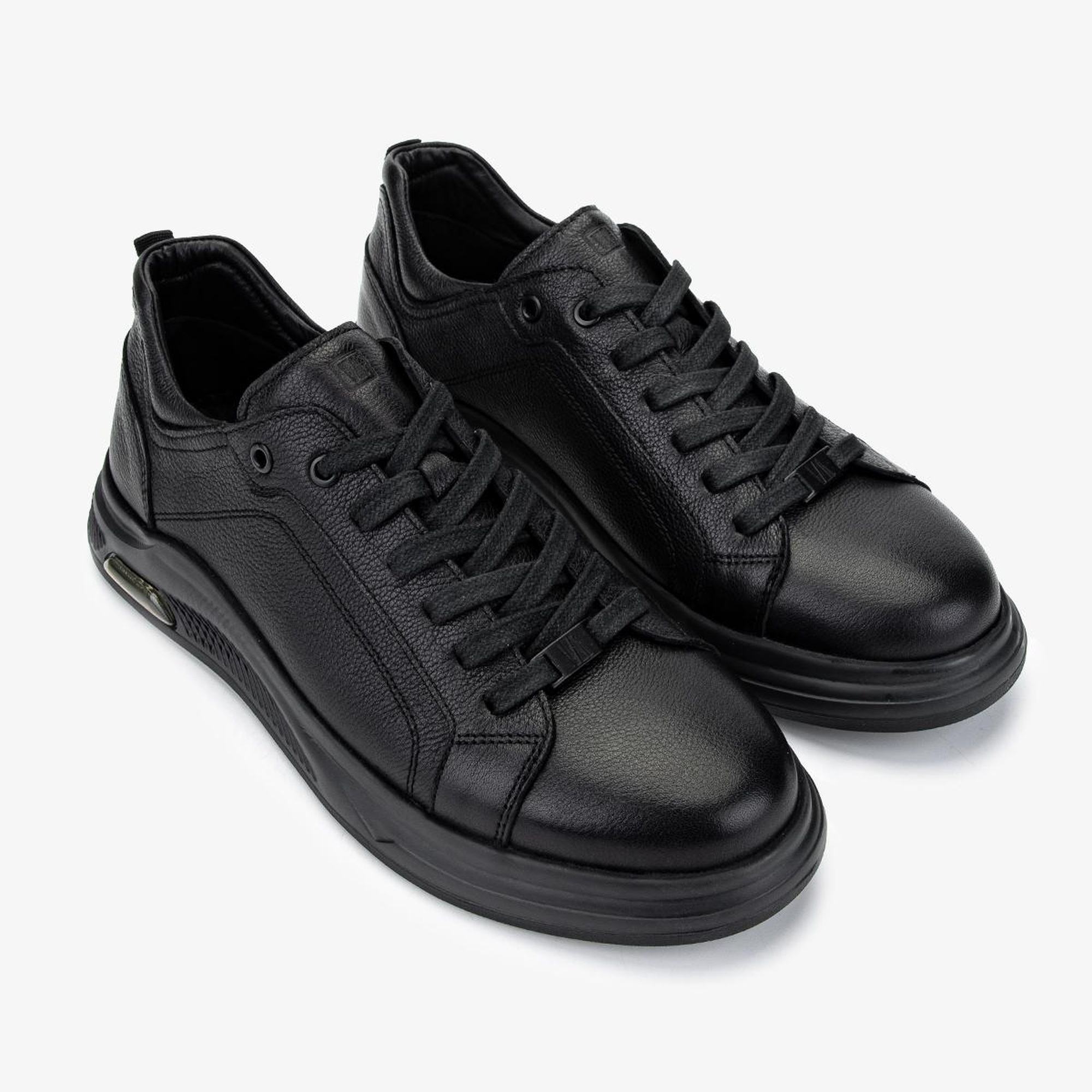 Valmenti Erkek Hakiki Deri Siyah Deri Sneakers & Spor Ayakkabı