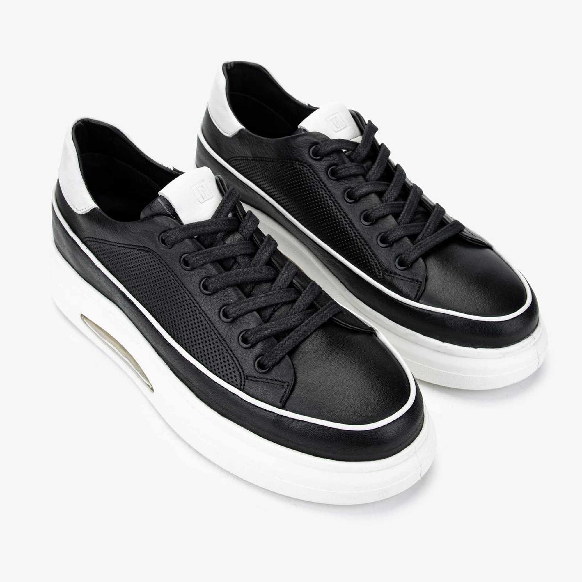 Valmenti Erkek Hakiki Deri Siyah Deri Sneakers & Spor Ayakkabı