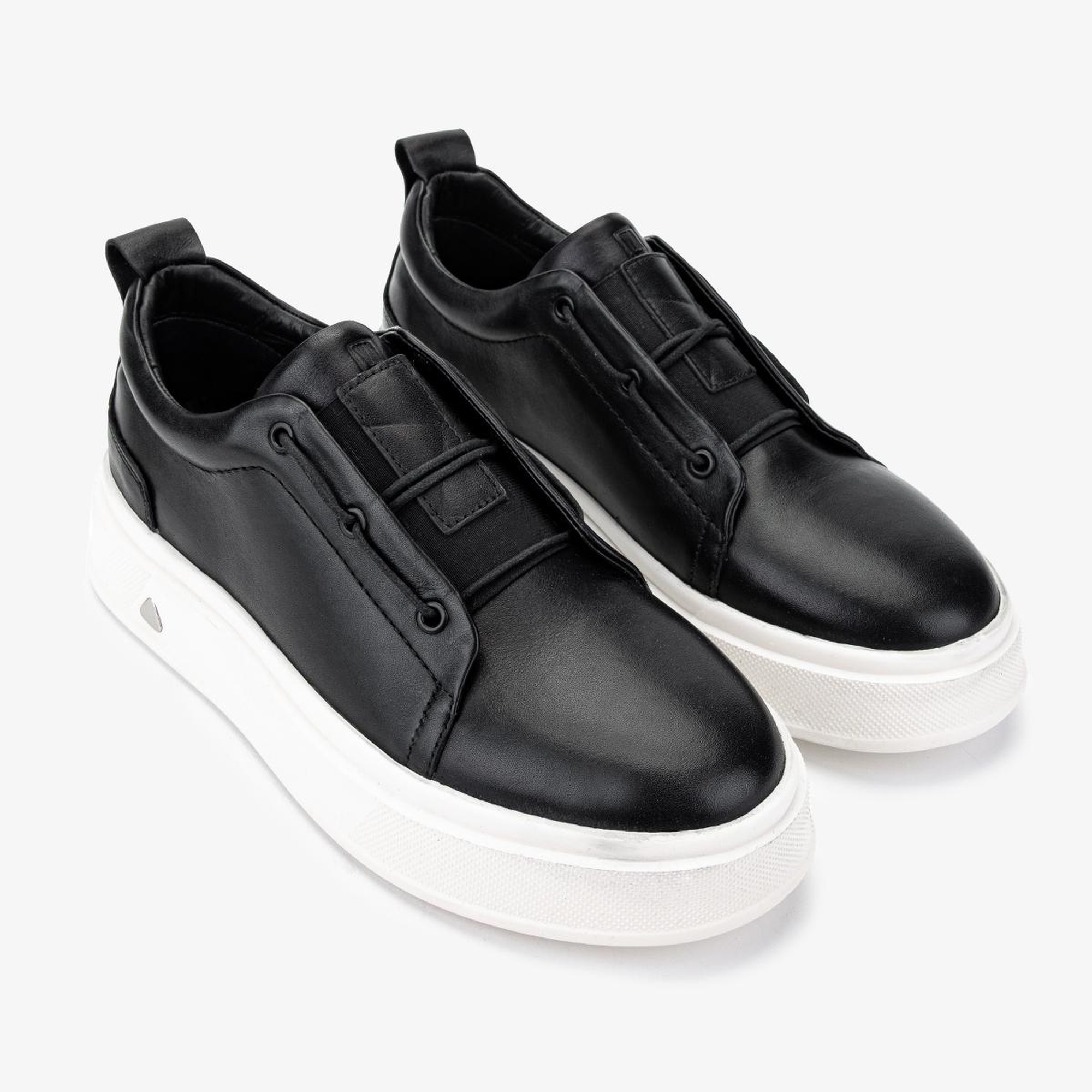 Valmenti Erkek Hakiki Deri Siyah Deri Sneakers & Spor Ayakkabı