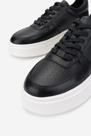  Valmenti Erkek Hakiki Deri Siyah Sneakers & Spor Ayakkabı