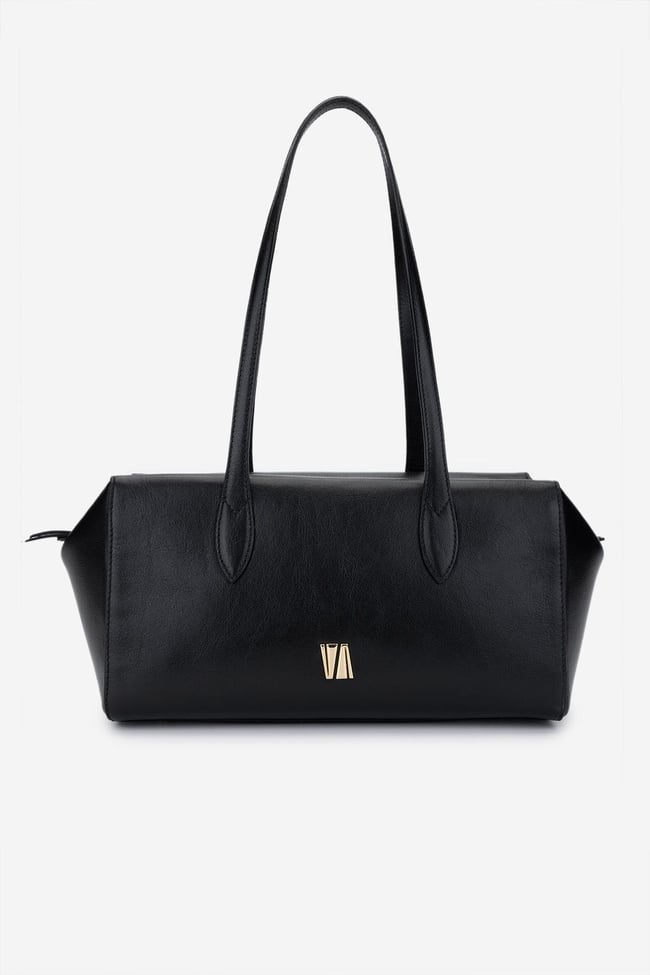  Valmenti Kadın Hakiki Deri Siyah Deri Omuz Çanta