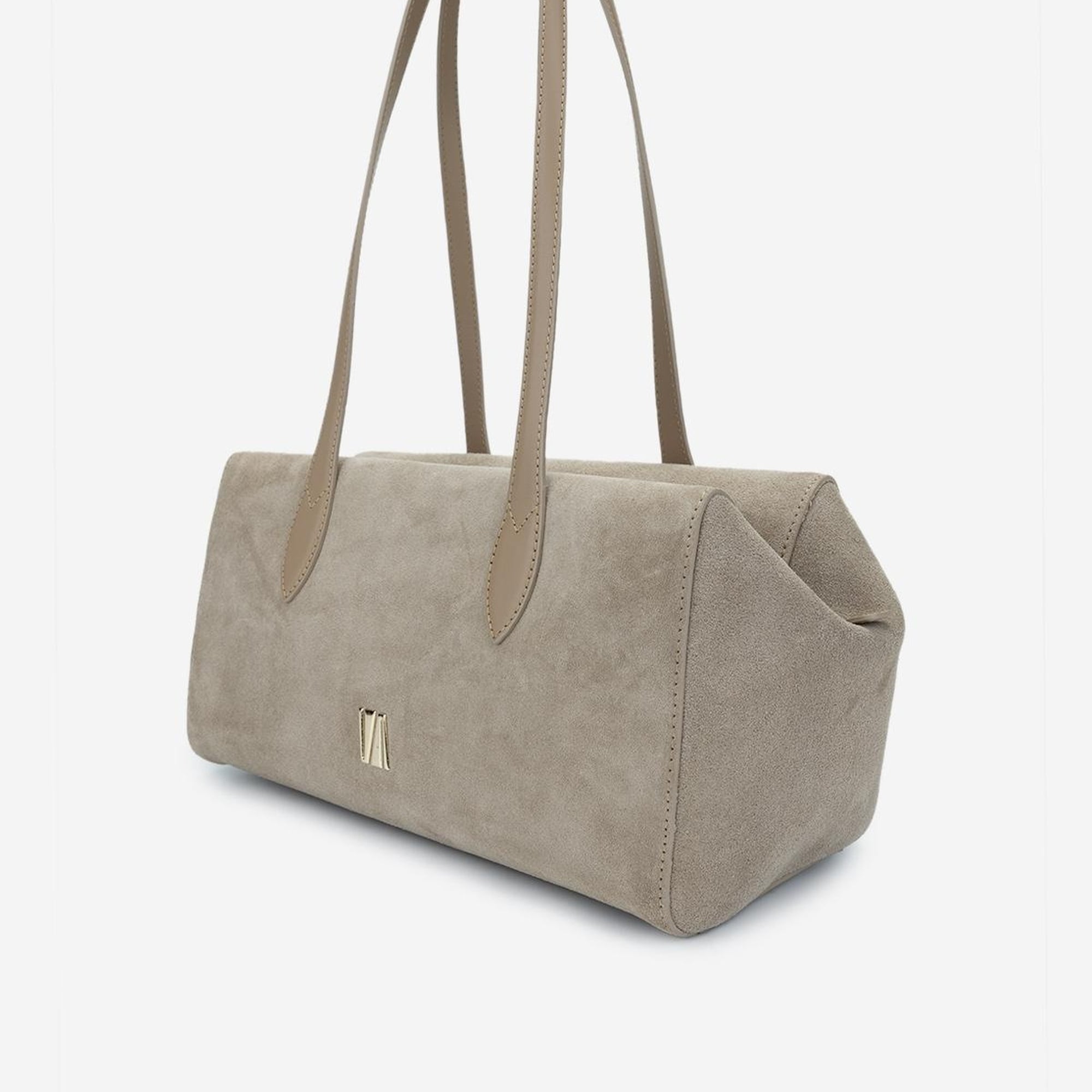 Valmenti Kadın Hakiki Deri Bej Süet Omuz Çanta