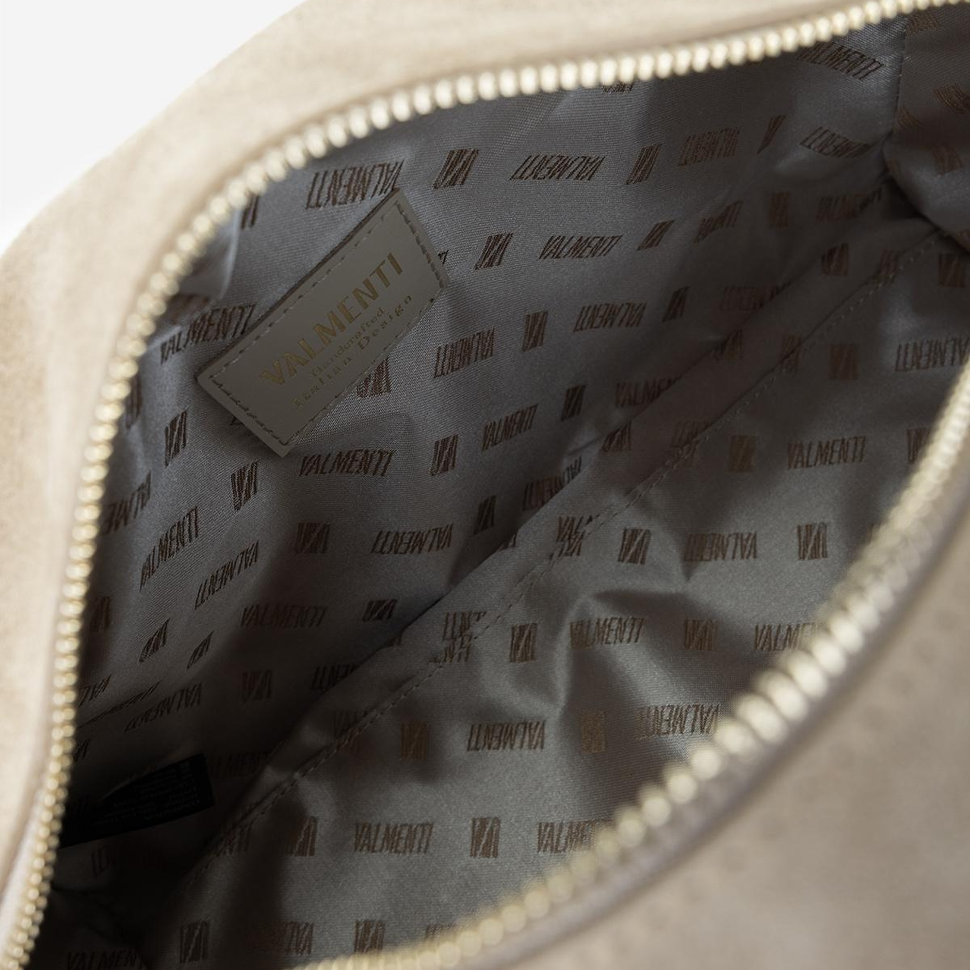 Valmenti Kadın Hakiki Deri Bej Süet Omuz Çanta