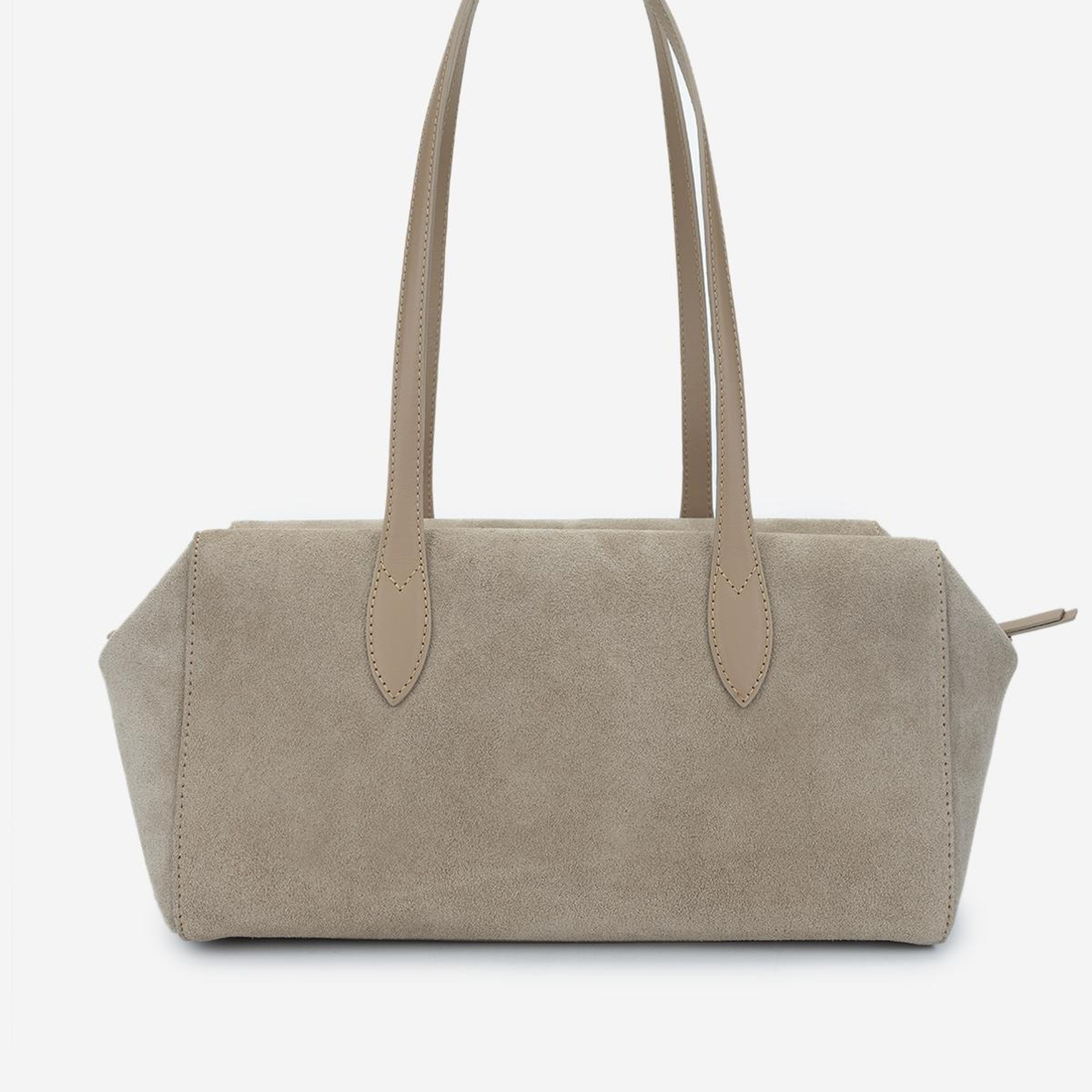 Valmenti Kadın Hakiki Deri Bej Süet Omuz Çanta