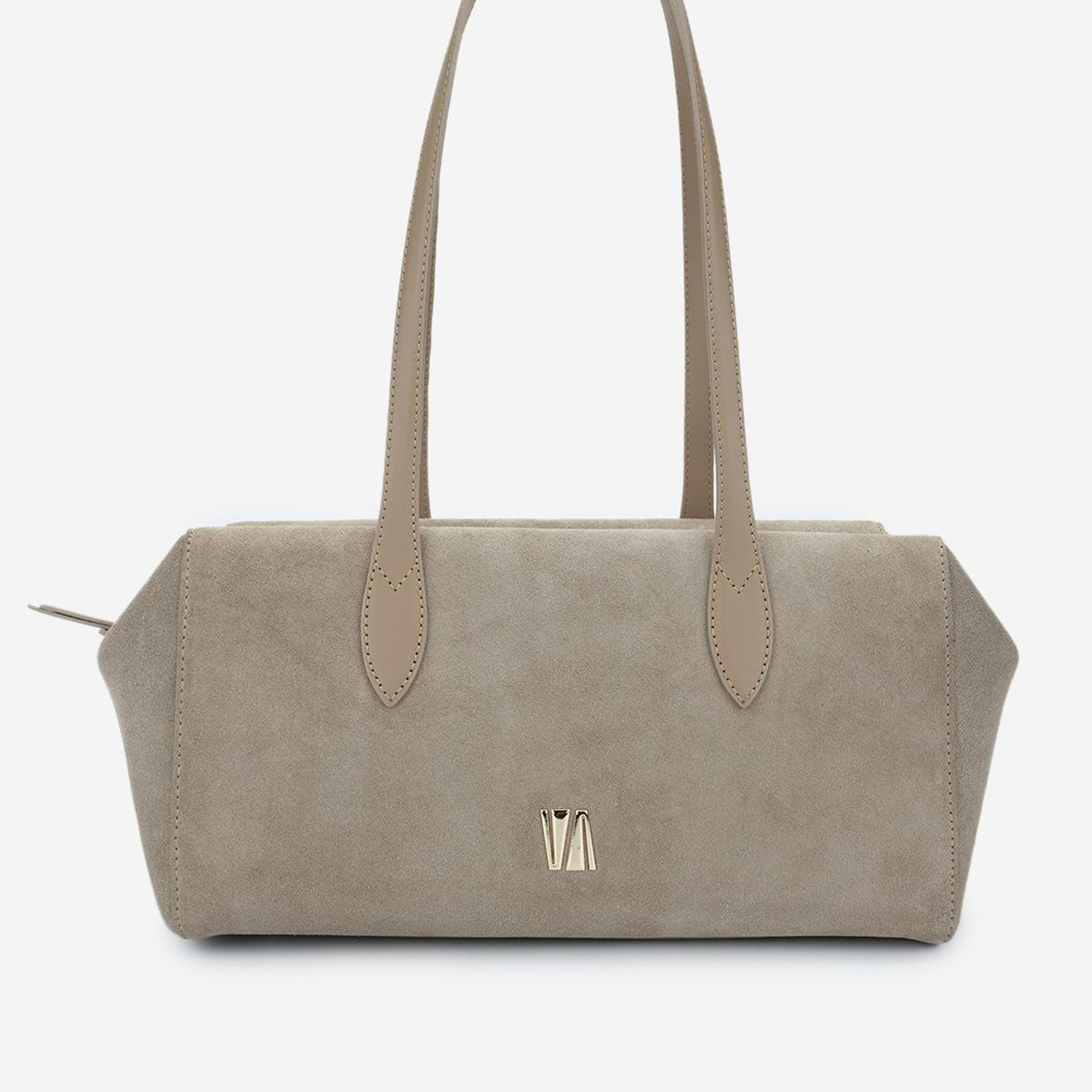 Valmenti Kadın Hakiki Deri Bej Süet Omuz Çanta