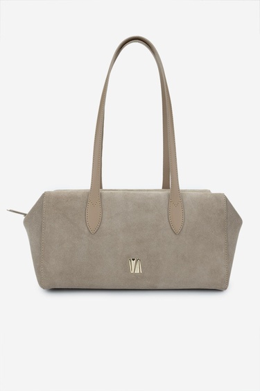  Valmenti Kadın Hakiki Deri Bej Süet Omuz Çanta
