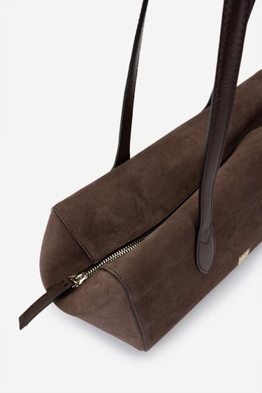  Valmenti Kadın Hakiki Deri Kahverengi Süet Omuz Çanta