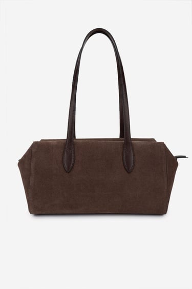  Valmenti Kadın Hakiki Deri Kahverengi Süet Omuz Çanta