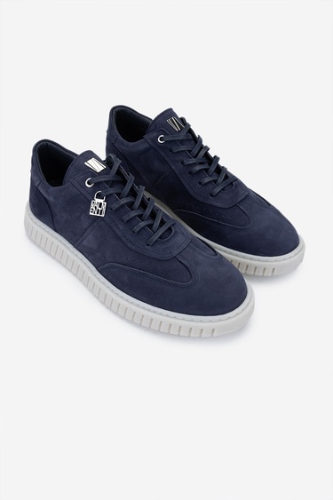  Valmenti Erkek Hakiki Deri Lacivert Nubuk Sneakers & Spor Ayakkabı