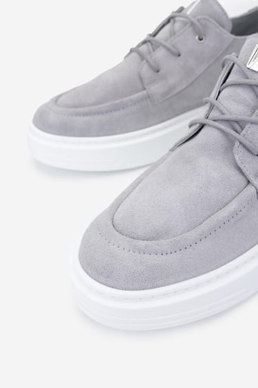  Valmenti Erkek Hakiki Deri Gri Sneakers & Spor Ayakkabı