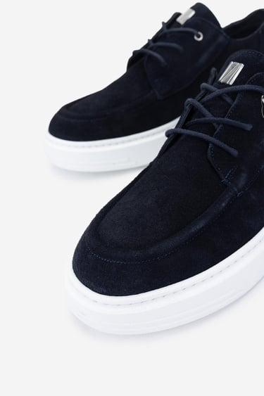  Valmenti Erkek Hakiki Deri Lacivert Süet Sneakers & Spor Ayakkabı