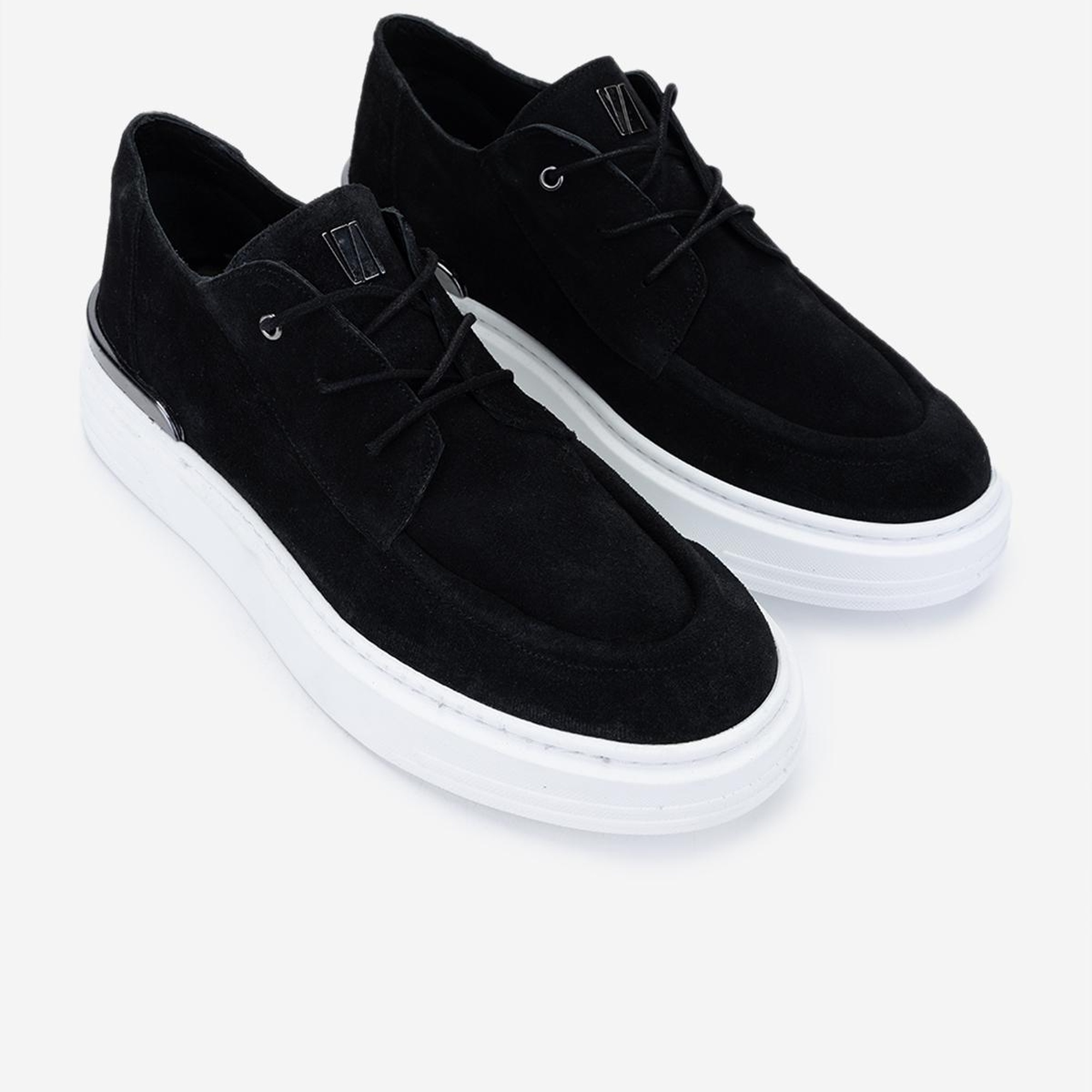 Valmenti Erkek Hakiki Deri Siyah Süet Sneakers & Spor Ayakkabı