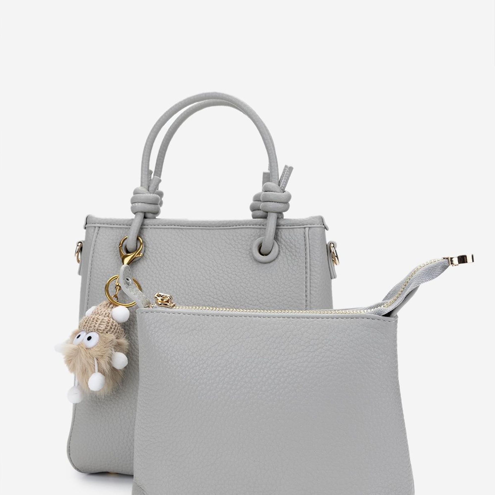 Valmenti Kadın Vegan Gri Omuz Çanta