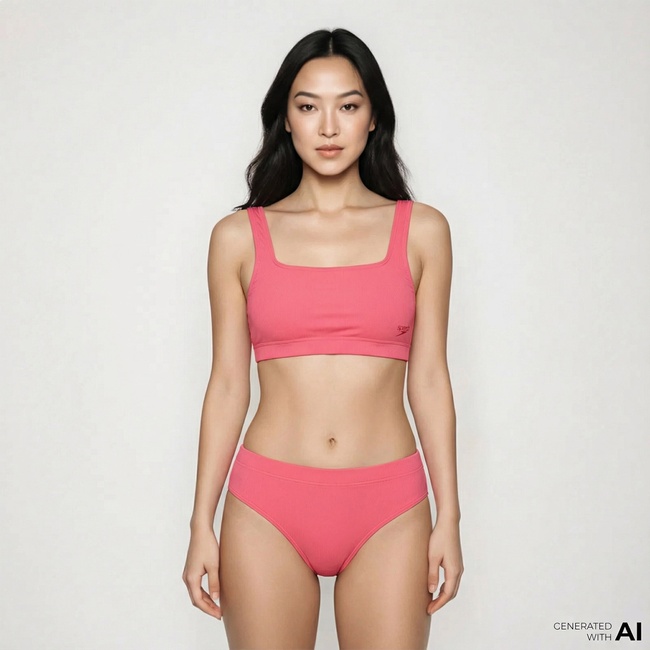  Speedo Textd Deep U-Bk 2Pc Af Kadın Turuncu Mayo