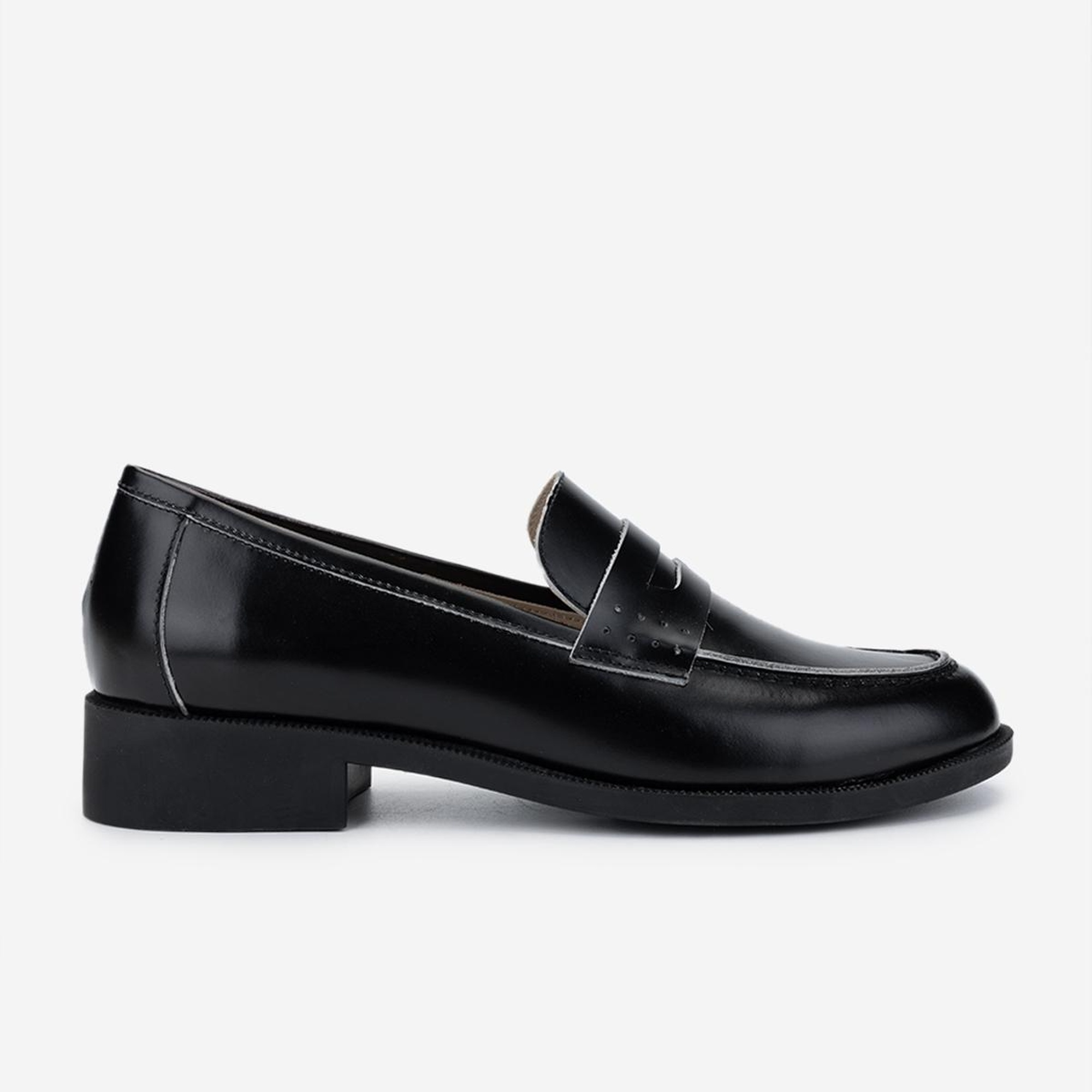 Valmenti Kadın Hakiki Deri Siyah Loafer Ayakkabı