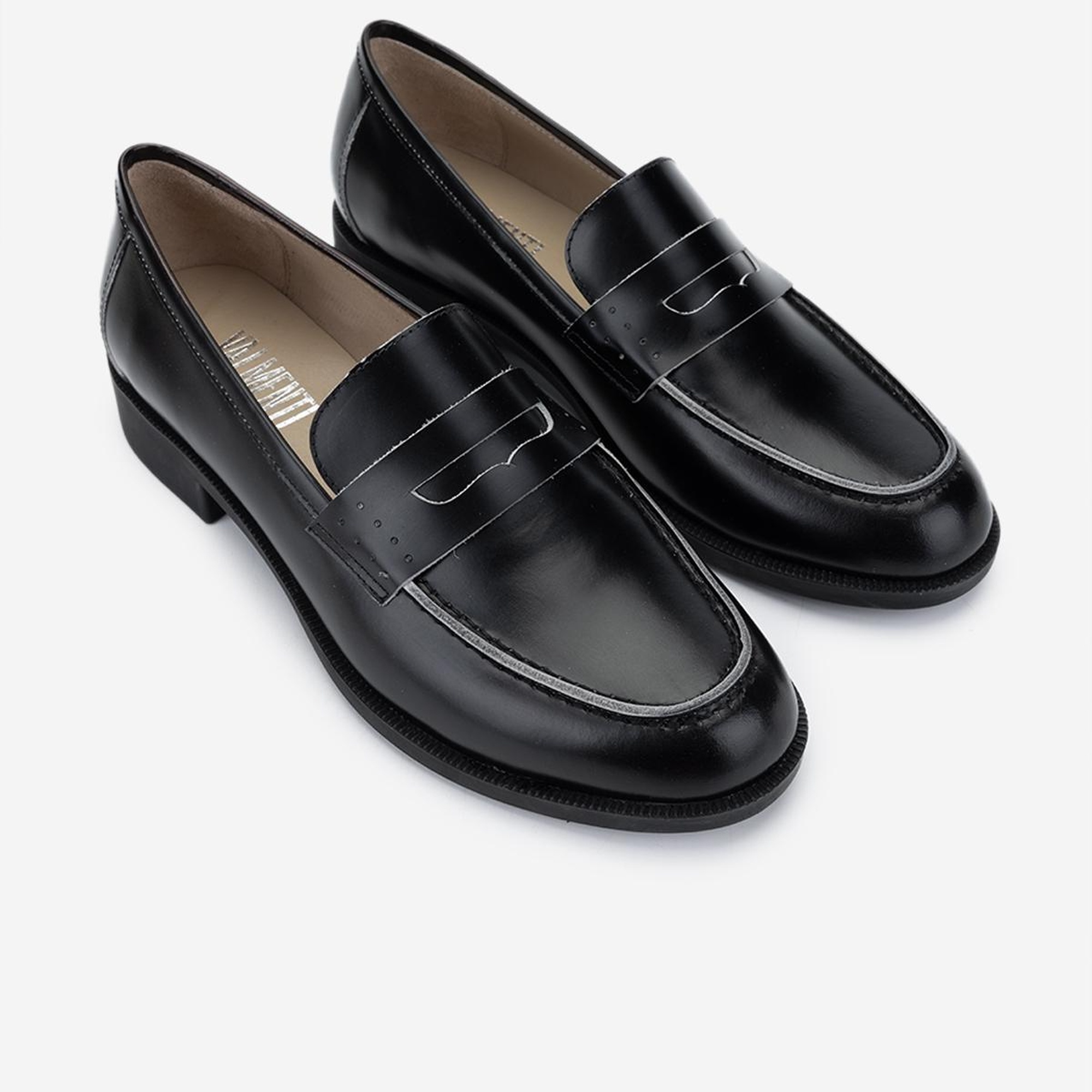 Valmenti Kadın Hakiki Deri Siyah Loafer Ayakkabı