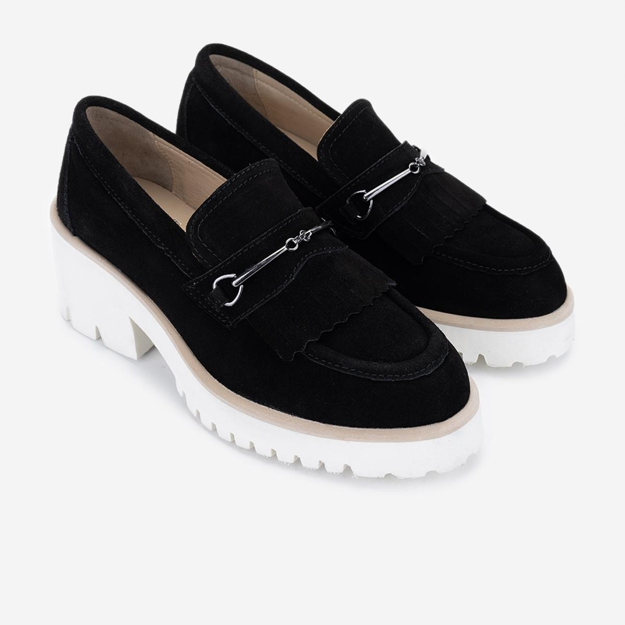 Valmenti Kadın Hakiki Deri Siyah Süet Topuklu Ayakkabı