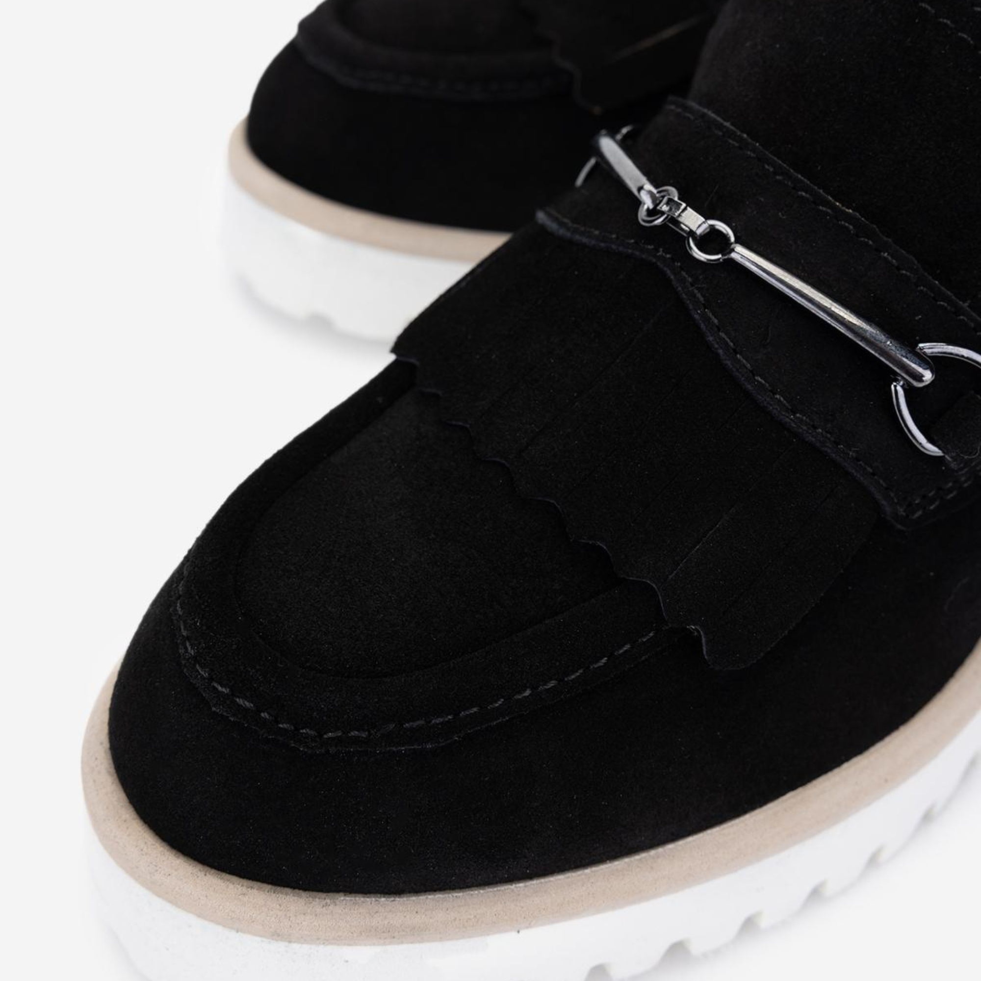 Valmenti Kadın Hakiki Deri Siyah Süet Topuklu Ayakkabı