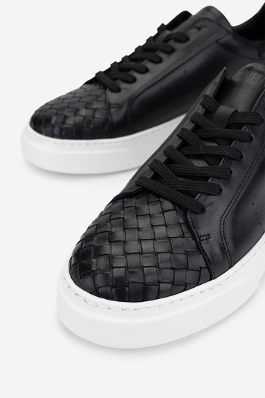  Valmenti Erkek Hakiki Deri Siyah Sneakers & Spor Ayakkabı