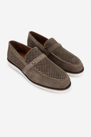  Valmenti Erkek Hakiki Deri Bej Loafer Ayakkabı