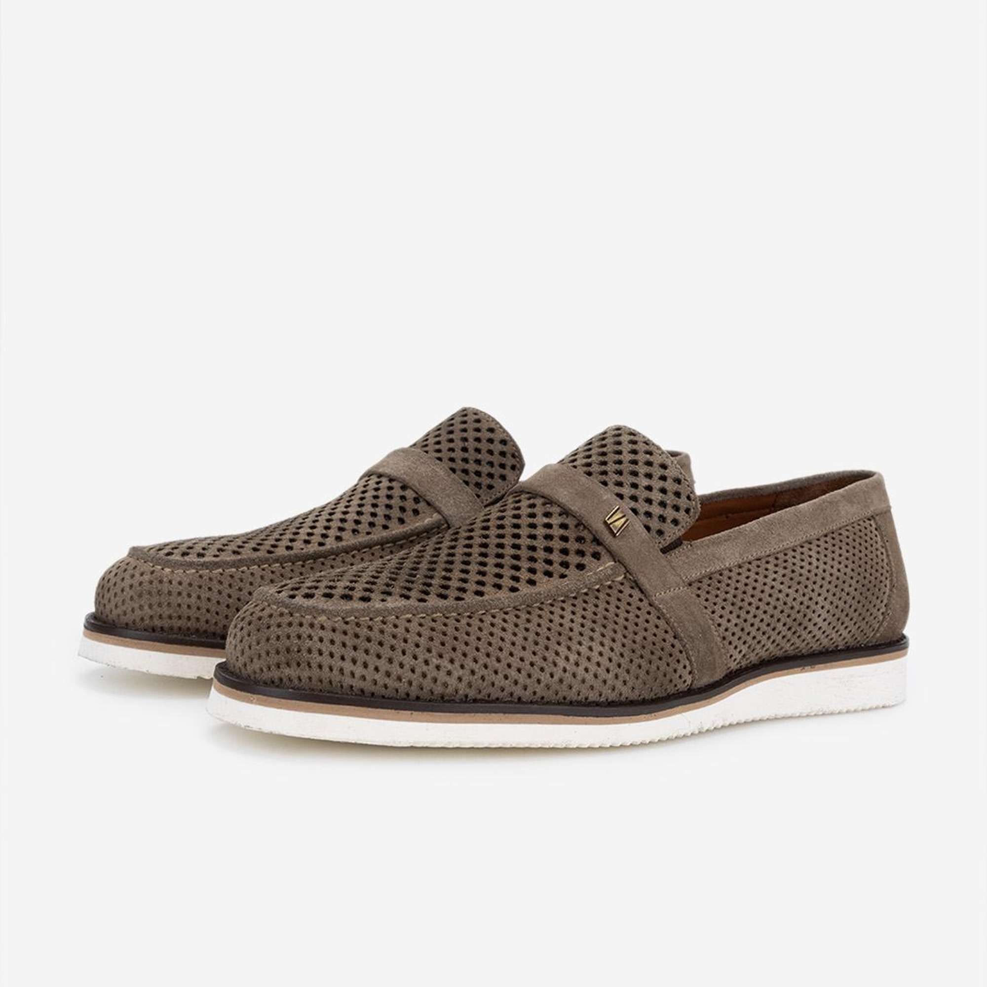 Valmenti Erkek Hakiki Deri Bej Loafer Ayakkabı