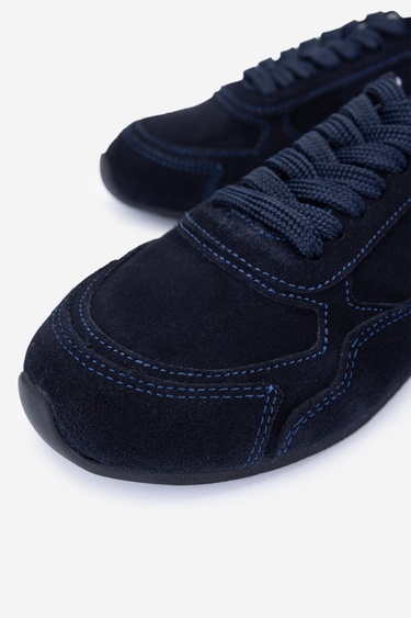  Valmenti Kadın Hakiki Deri Lacivert Süet Sneakers & Spor Ayakkabı