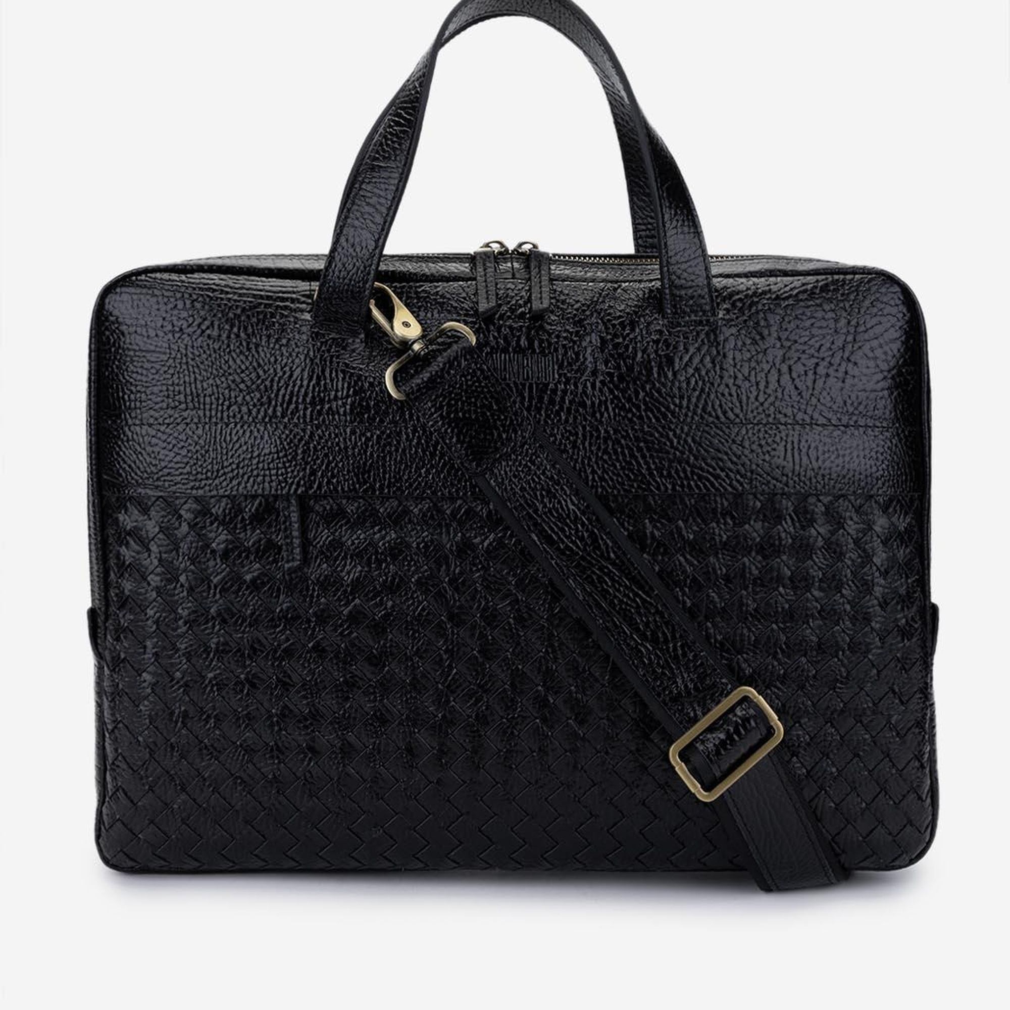 Valmenti Erkek Hakiki Deri Siyah Floter Evrak Çantası