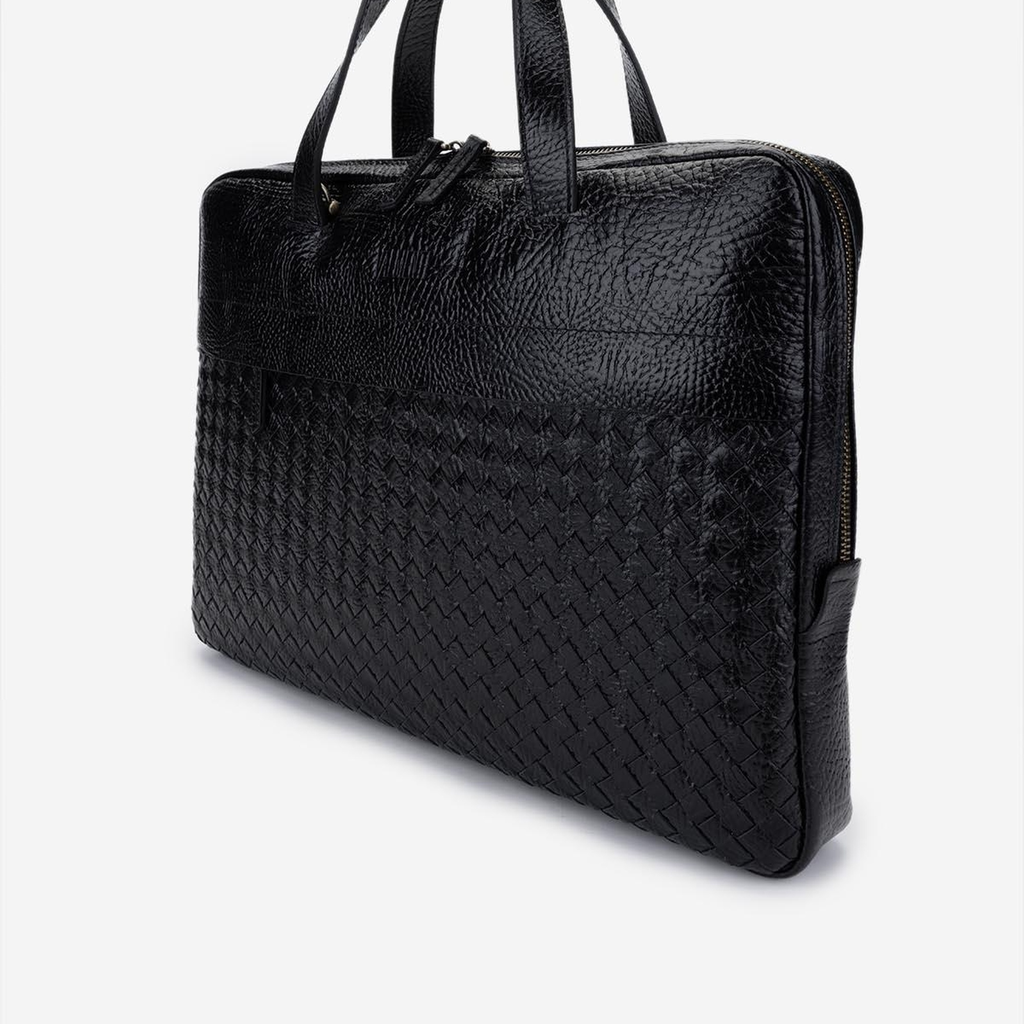 Valmenti Erkek Hakiki Deri Siyah Floter Evrak Çantası