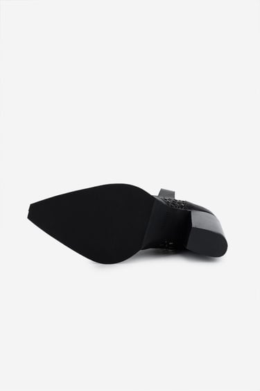  Valmenti Kadın Deri & Tekstil Siyah Deri Topuklu Çizme