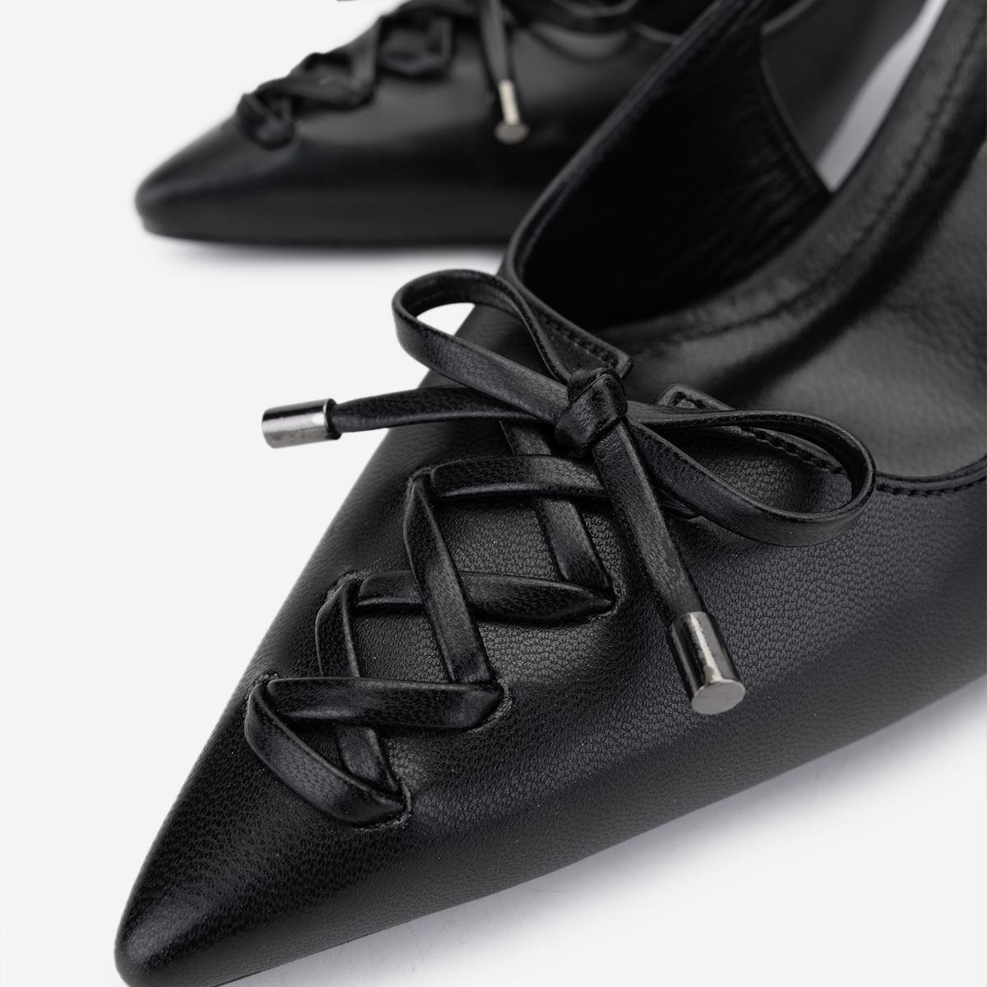 Valmenti Kadın Vegan Siyah Topuklu Ayakkabı